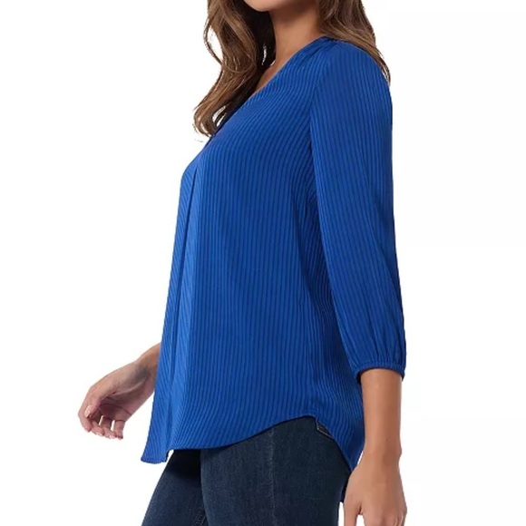 Jones New York Blue V-Neck Women's Top PXL NWT - Picture 3 of 11